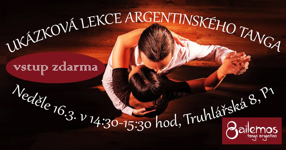 Ukázková lekce ARGENTINSKÉHO TANGA v neděli 16.3.