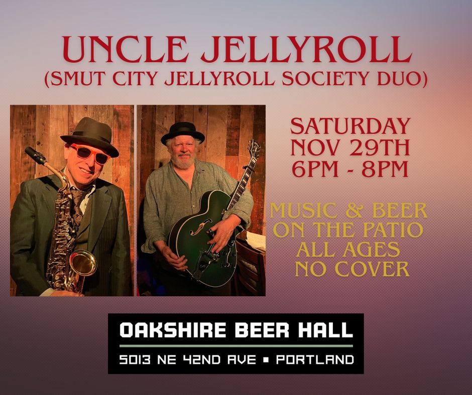 Oakshire Brewery show with Smut City Jellyroll Society's duo - Uncle Jellyroll
