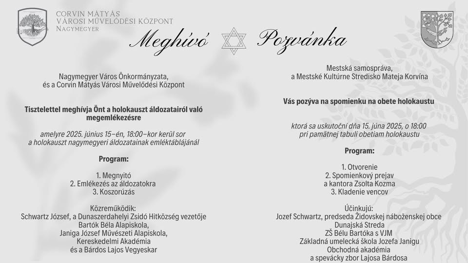 Megemlékezés a holokauszt nagymegyeri áldozatairól