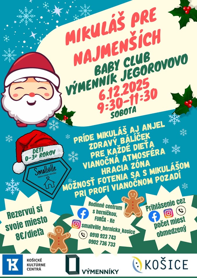 Mikuláš pre najmenších - Baby Club vo Výmenník Jegorovovo