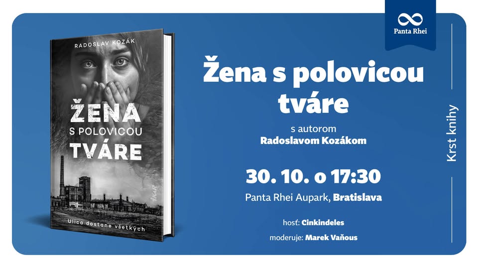 Krst knihy Žena s polovicou tváre s autorom Radoslavom Kozákom🖤