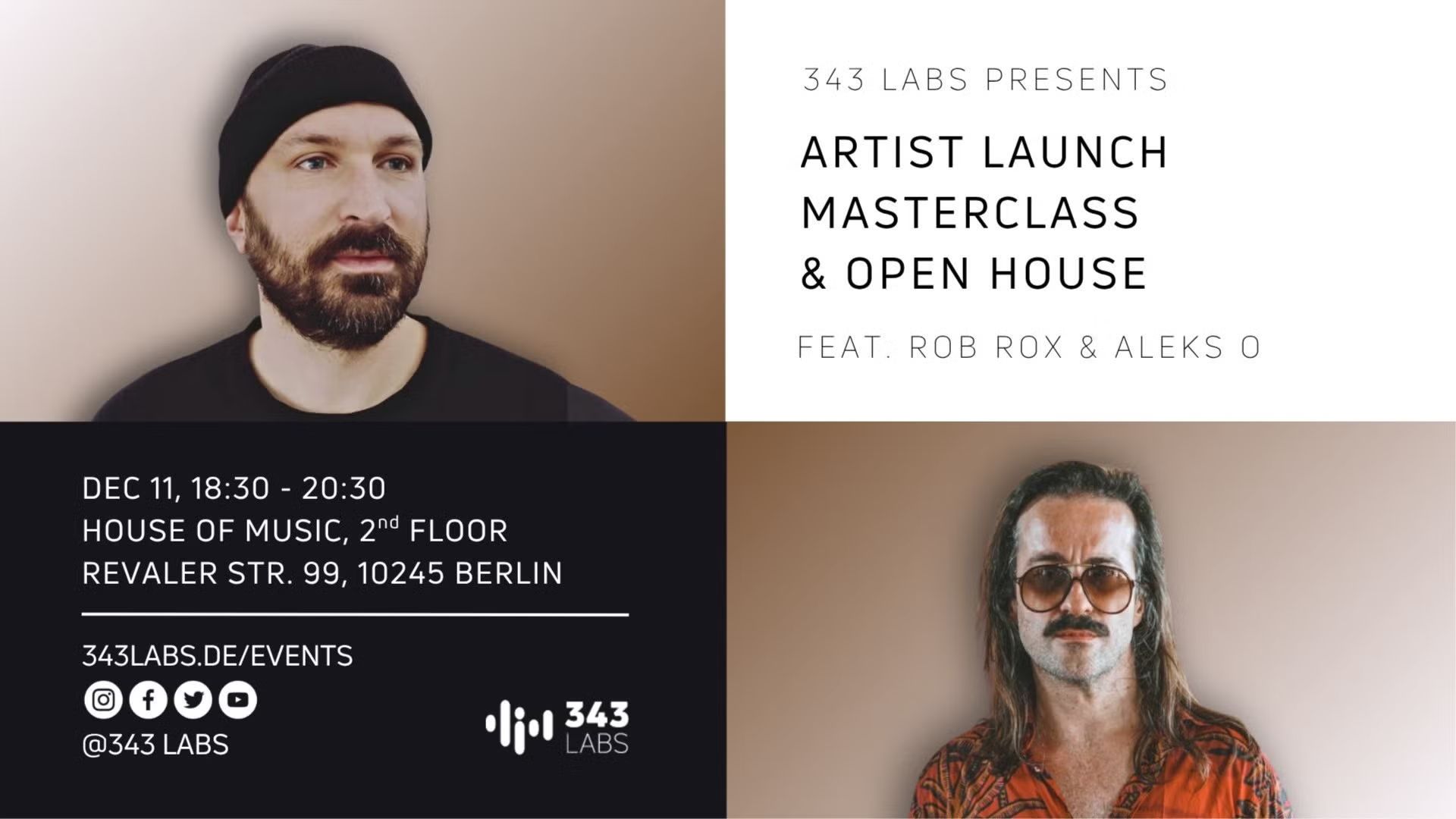 Artist Launch Masterclass & 343 Labs Open House
