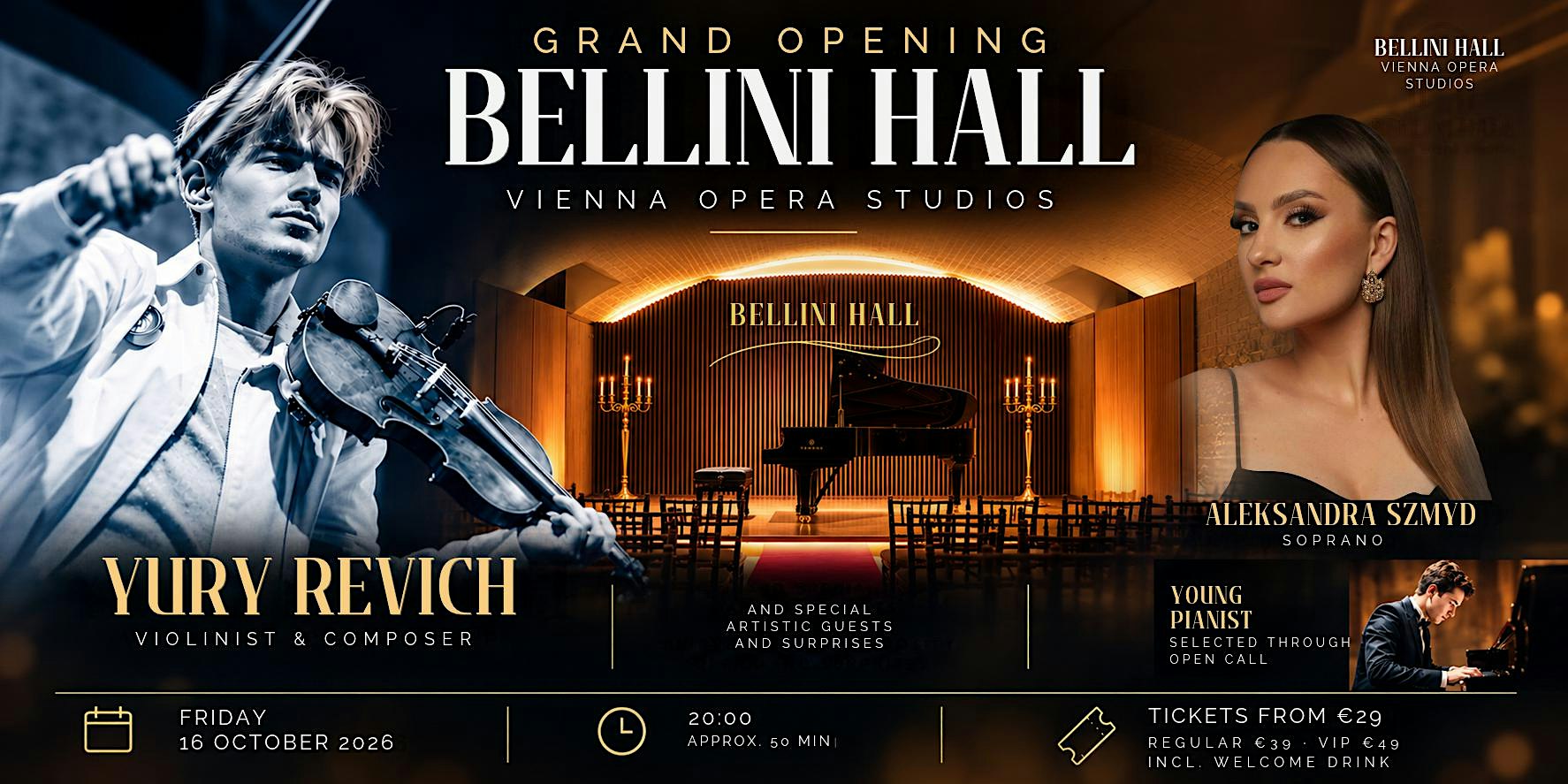 Bellini Hall Grand Opening Gala – Featuring Yury Revich