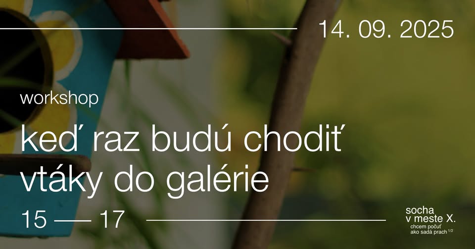 Workshop: Keď raz budú chodiť vtáky do galérie