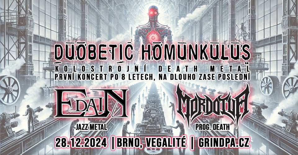Kolostrojní metal: DUOBETIC HOMUNKULUS + EDAIN + MORDOTUA | Brno
