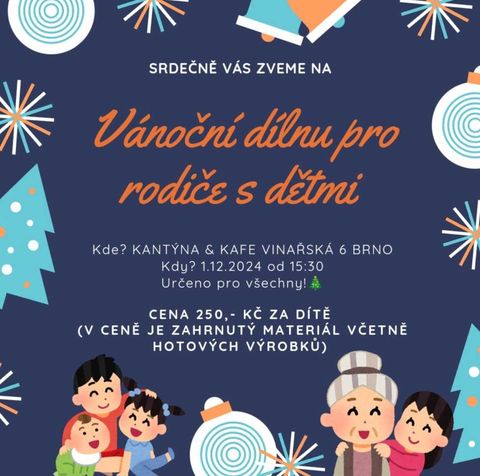 🎄 Zveme vás na vánoční dílničku pro rodiče s dětmi 🎄