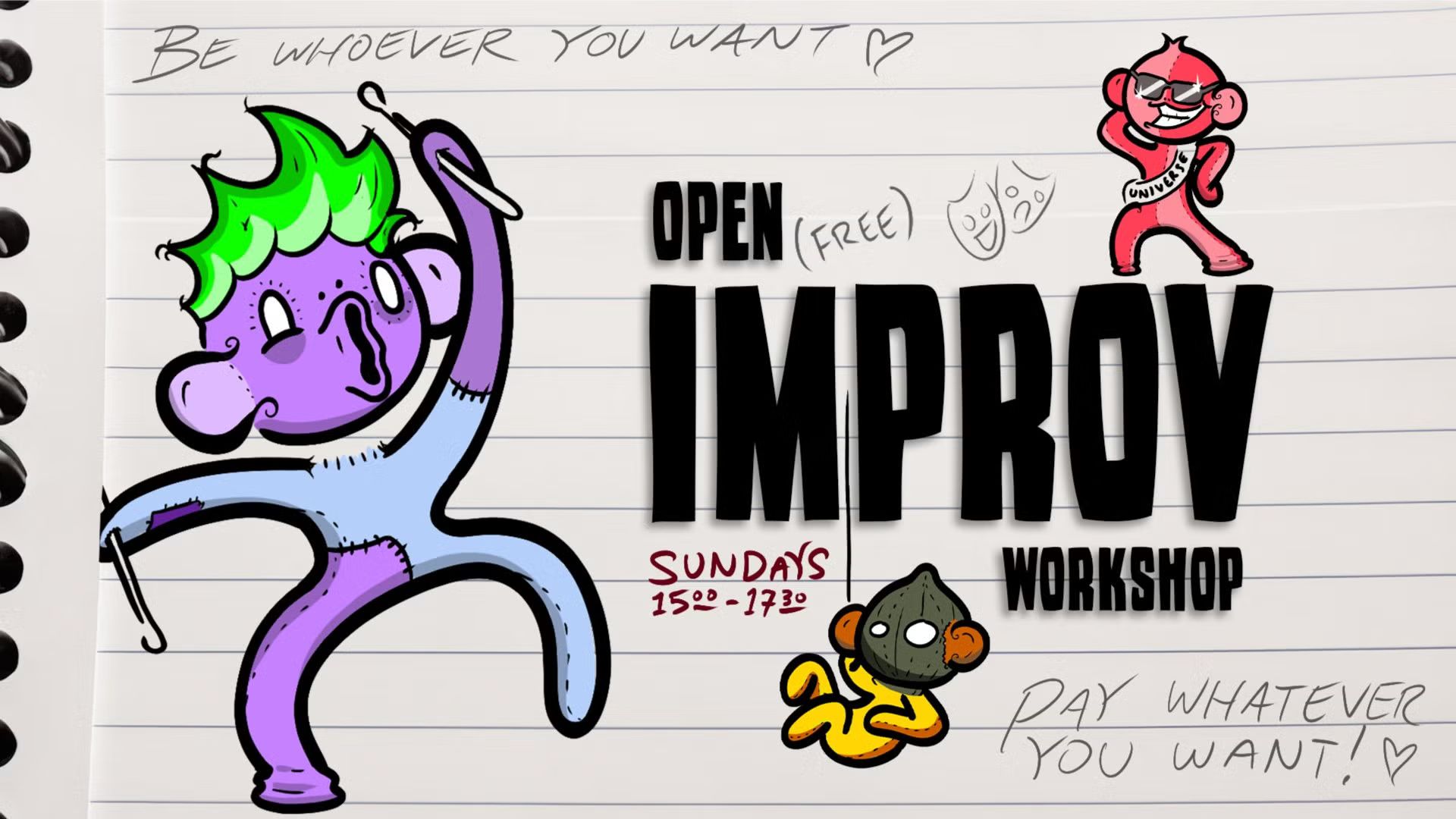 Open Improv Comedy Workshop • Free Improv Workshop in English • Sunday