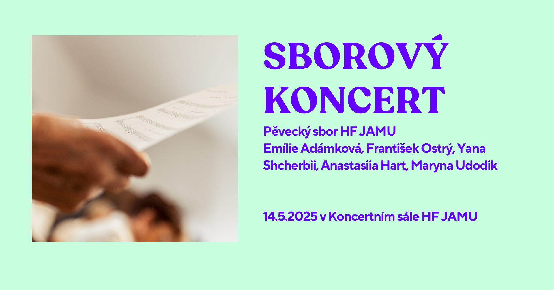 Sborový koncert - Pěvecký sbor HF JAMU