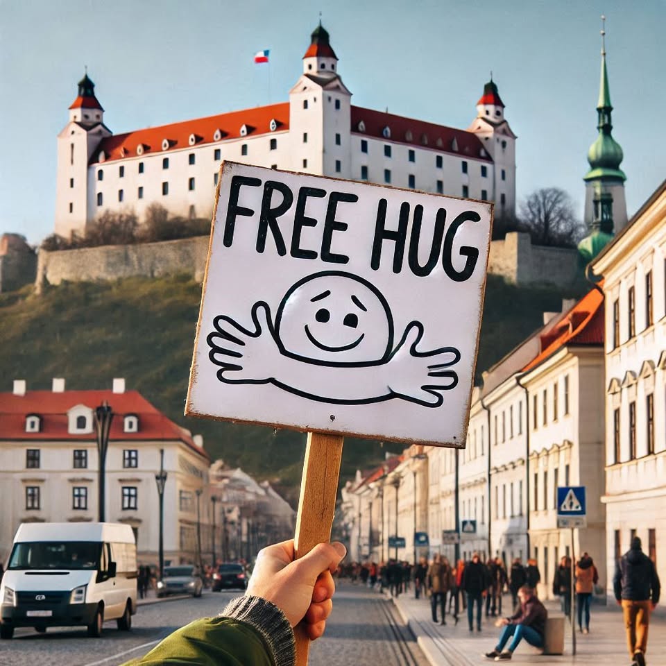 Free Hugs in Bratislava/ Objatia zdarma v Bratislave