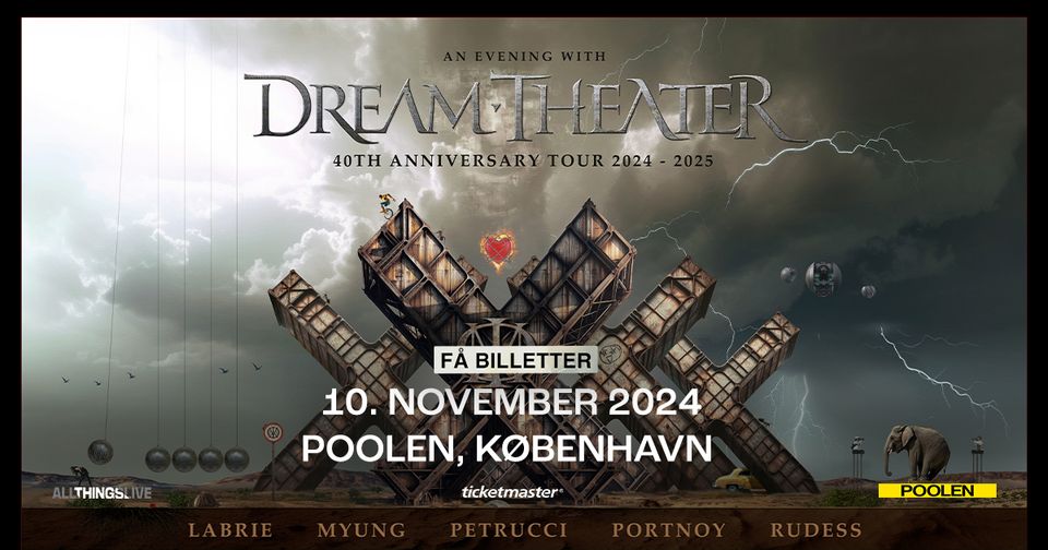 Få billetter!! Dream Theater - 10. november - Poolen