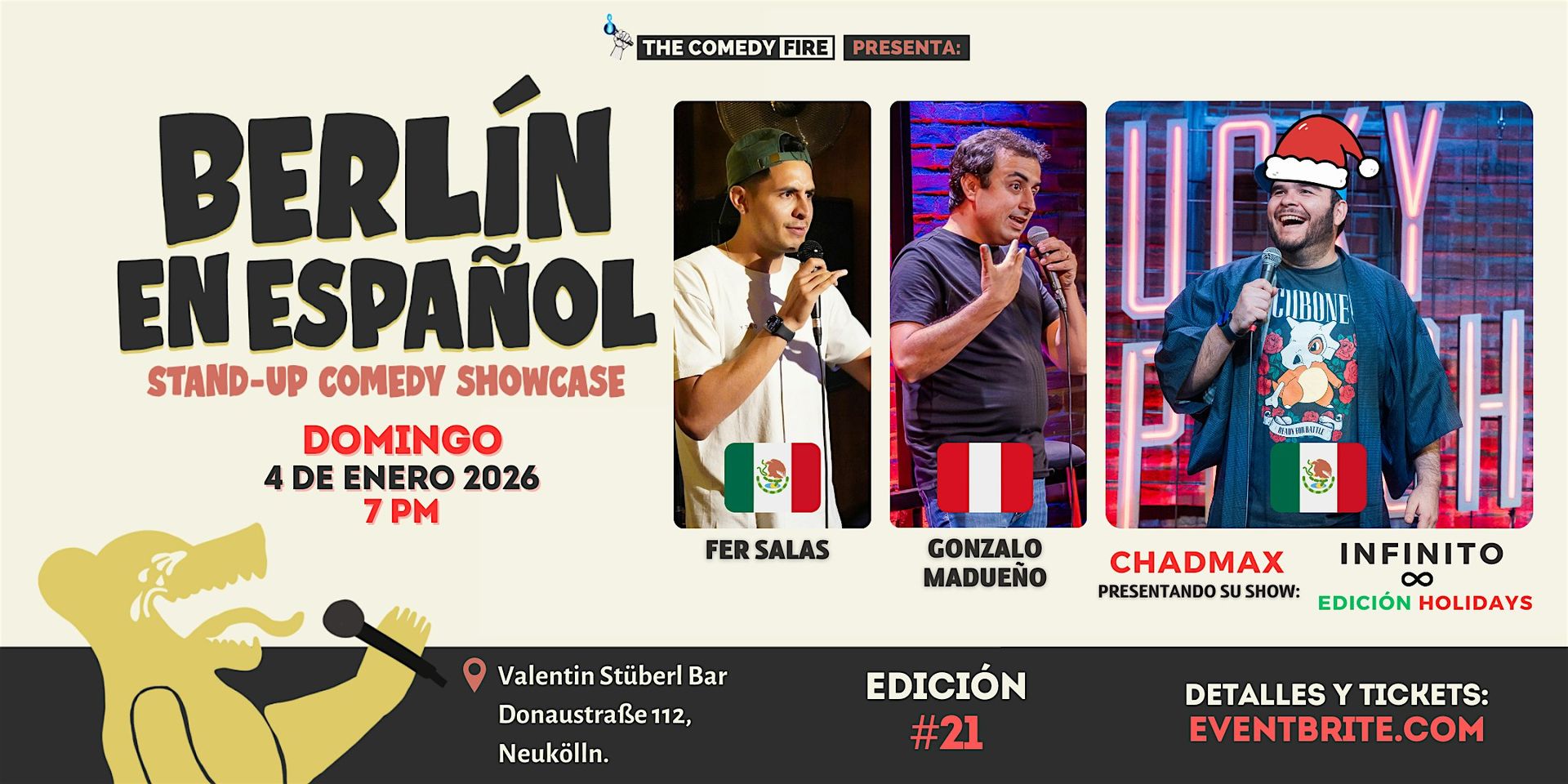 Berlín en Español #21 - Showcase de comedia stand-up  | con Chadmax
