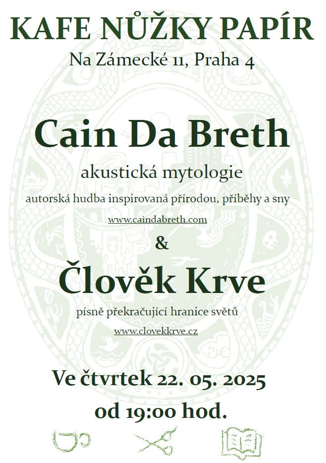 KAFE NŮŽKY PAPÍR s Člověkem Krve