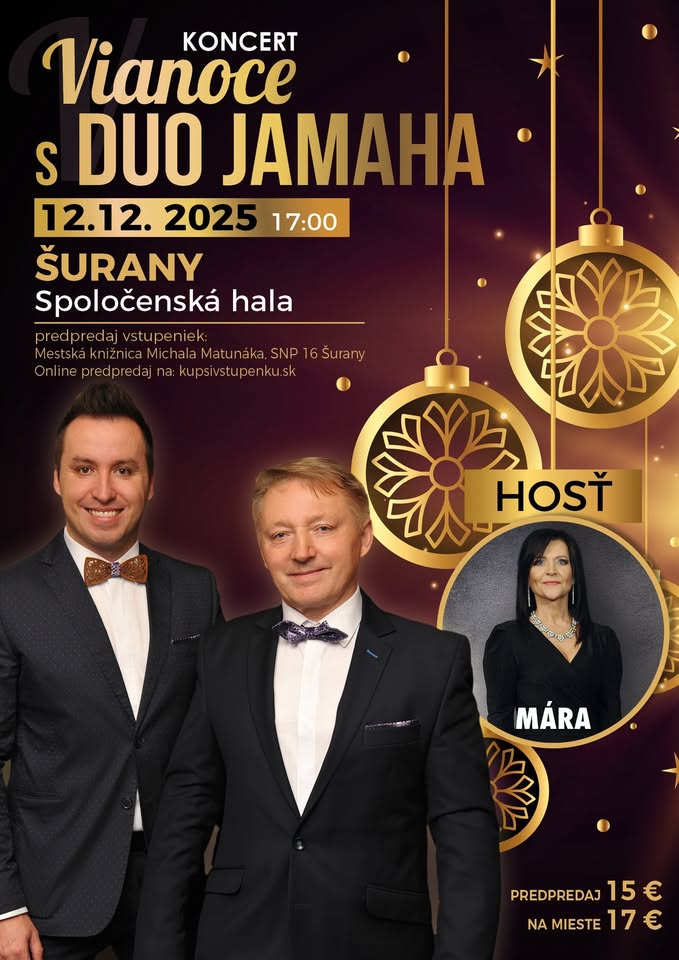 Vianočný koncert DUO JAMAHA & hosť Mára - Šurany