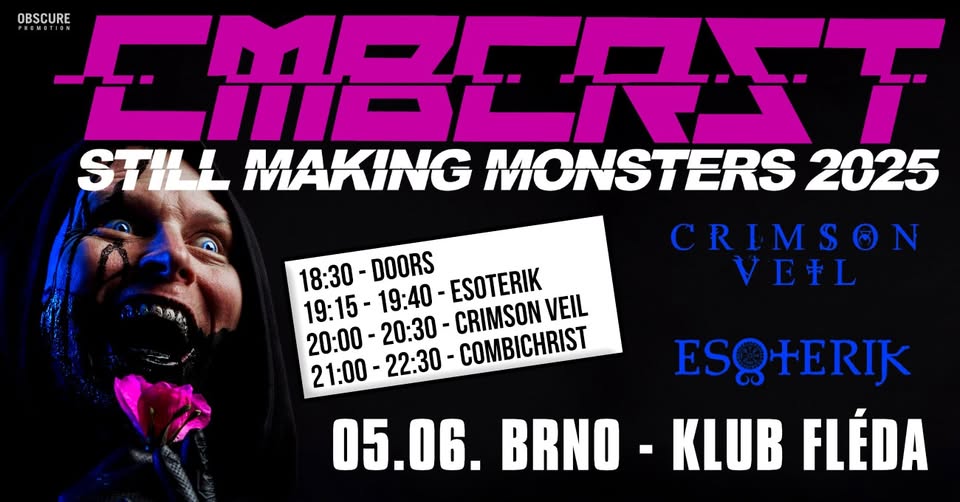 COMBICHRIST, CRIMSON VEIL, ESOTERIK. - Brno