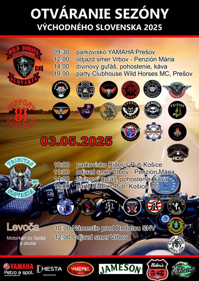 OTVORENIE MOTO SEZÓNY VÝCHODNÉHO SLOVENSKA