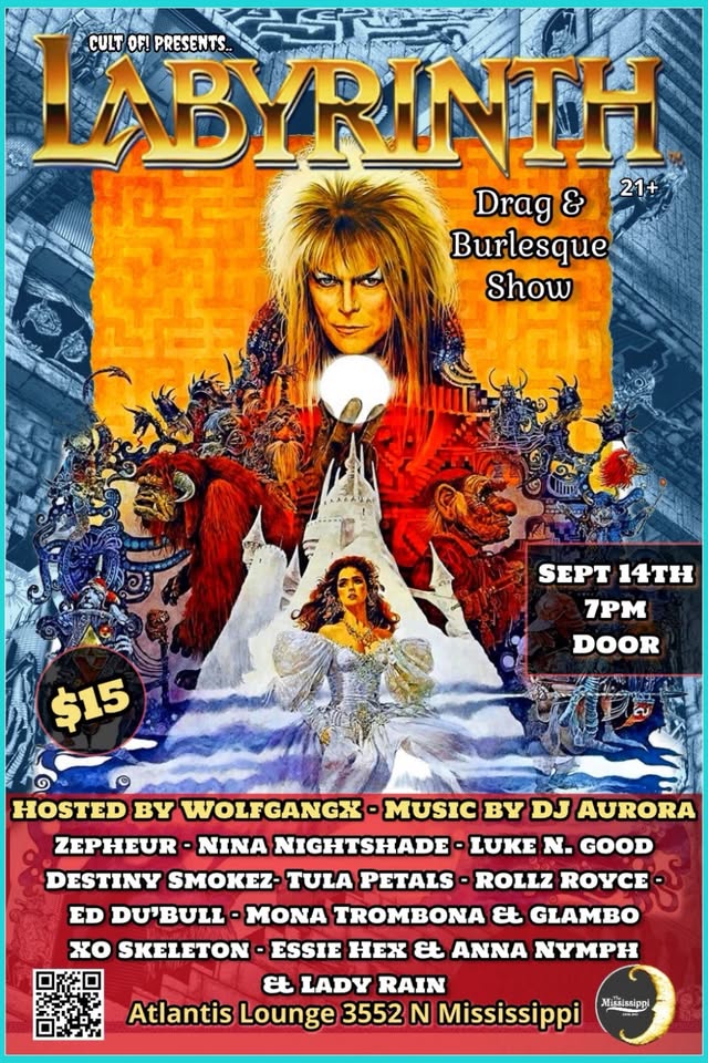 SOLD OUT Enter the Labyrinth: A Drag & Burlesque Tribute Show to Labyrinth 9/14