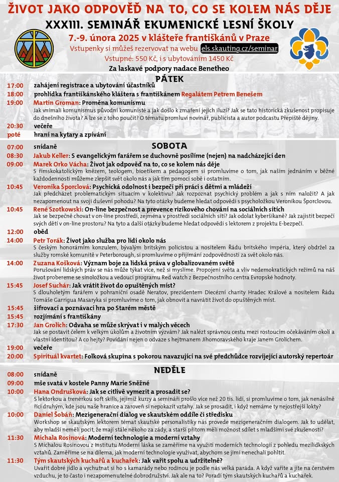 XXXIII. seminář Ekumenické lesní školy v Praze