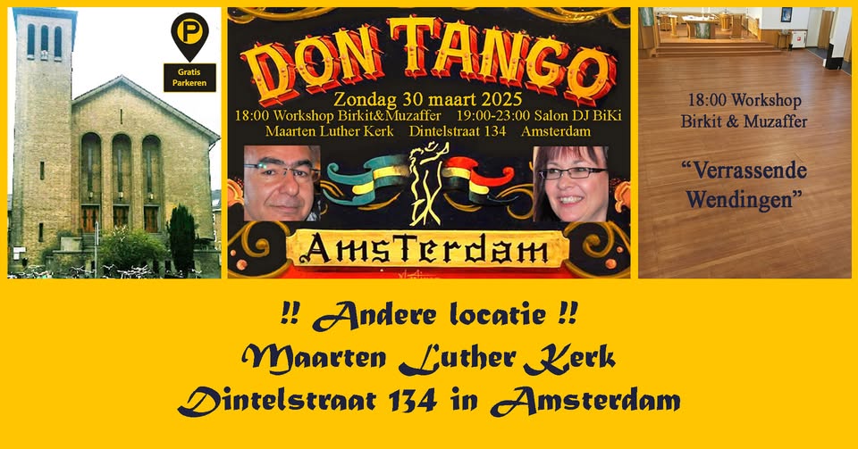 Salon Don Tango Amsterdam - Zondag 30 maart 2025 19h-23h