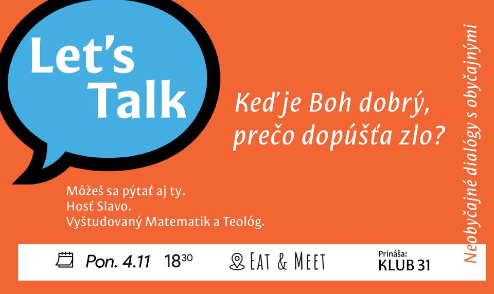LET'S TALK: Keď je Boh dobrý, prečo dopúšťa zlo?
