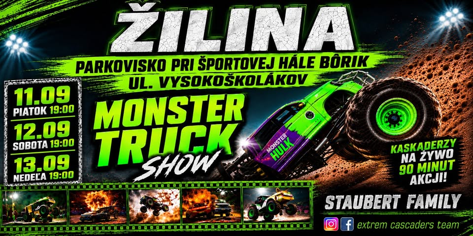 🔥 EXTREME STUNT SHOW ŽILINA 2026 | 11–13.09 | 19:00 | Parkovisko pri Športovej hale Bôrik