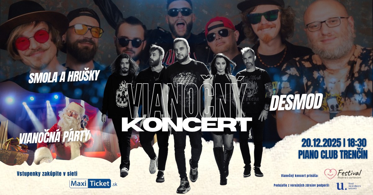 Vianočný koncert v Piano Club - DESmod, Smola a Hrušky, Vianočná párty