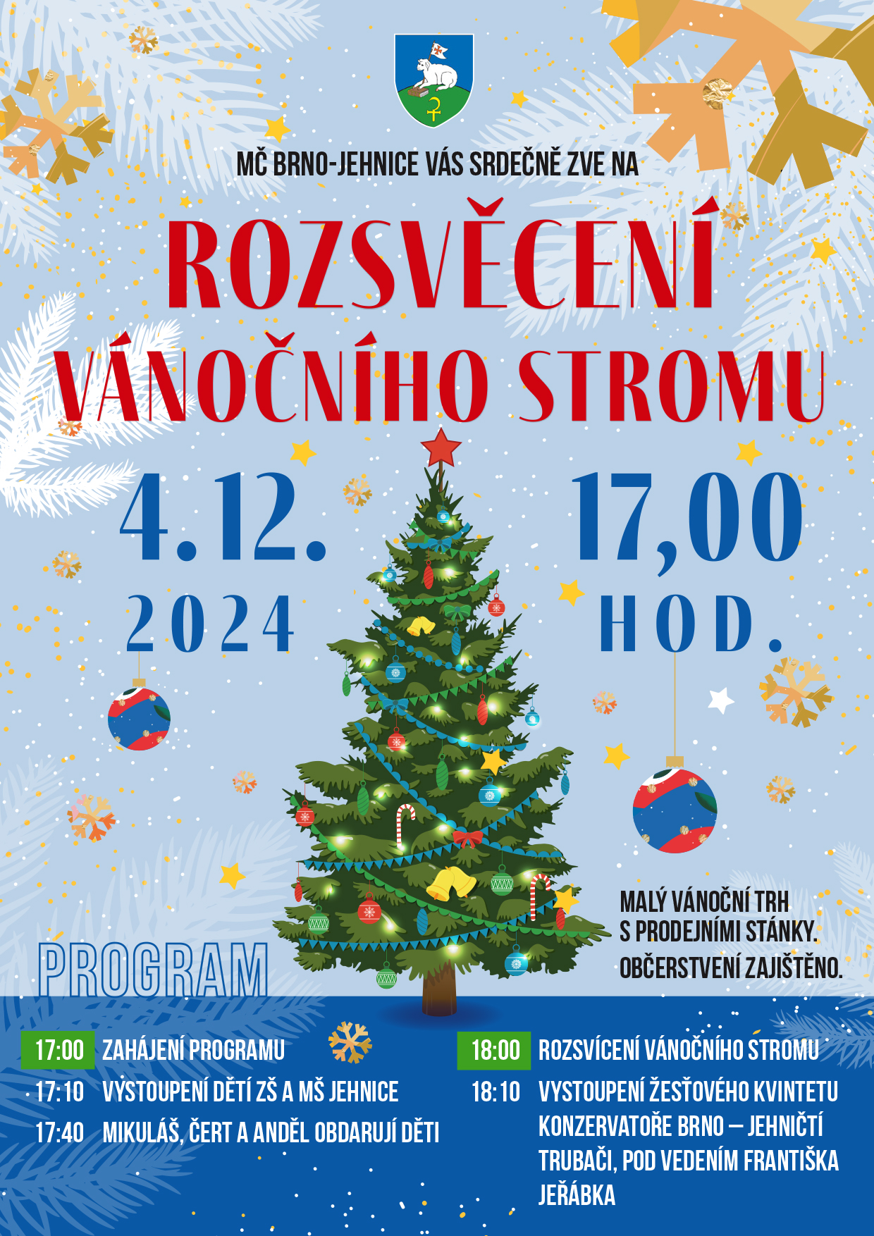 Rozsvěcení vánočního stromu v Jehnicích