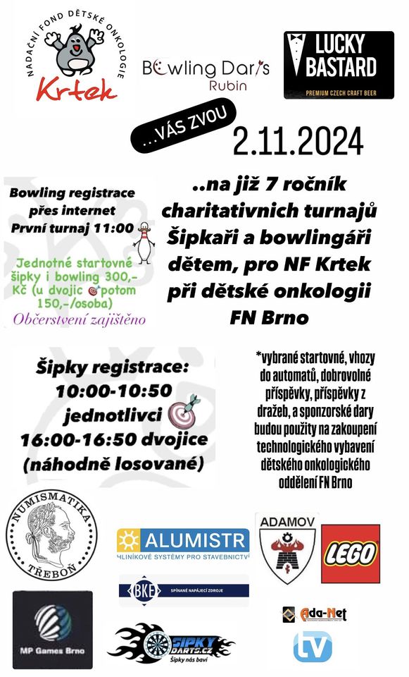 Šipkaři a bowlingáři dětem - Krtek 2024