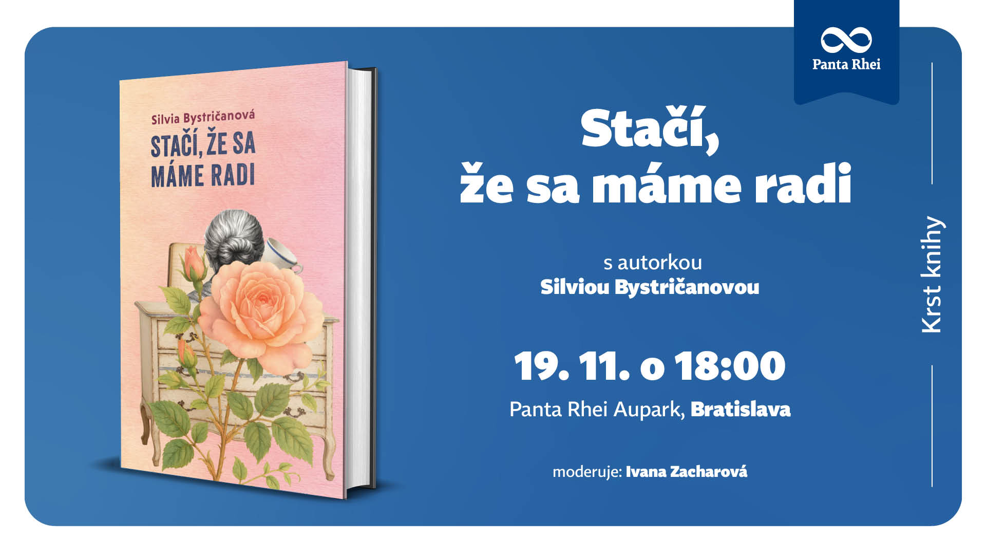 Krst knihy Stačí, že sa máme radi s autorkou Silviou Bystričanovou🌸