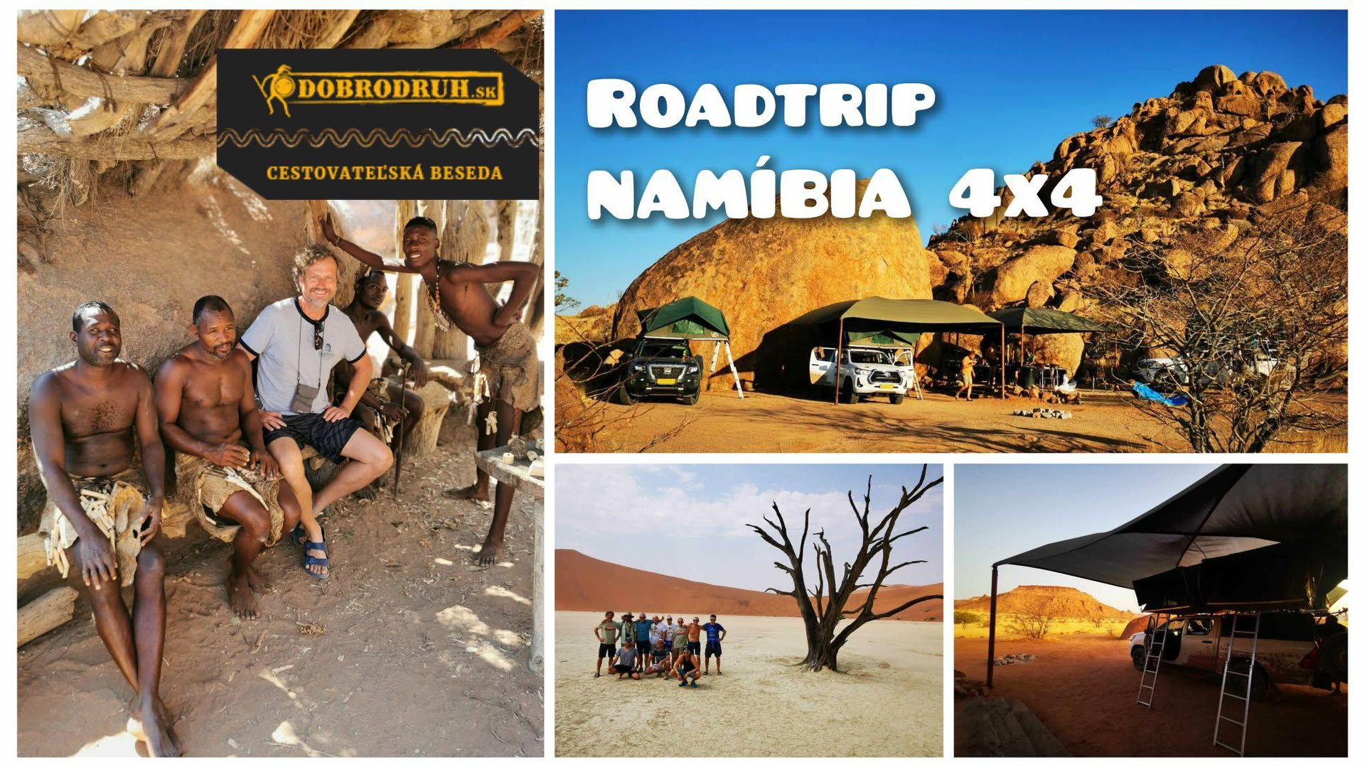 Road Trip po NAMÍBII 4x4: Spanie v divočine na streche auta a kempovanie na cestách