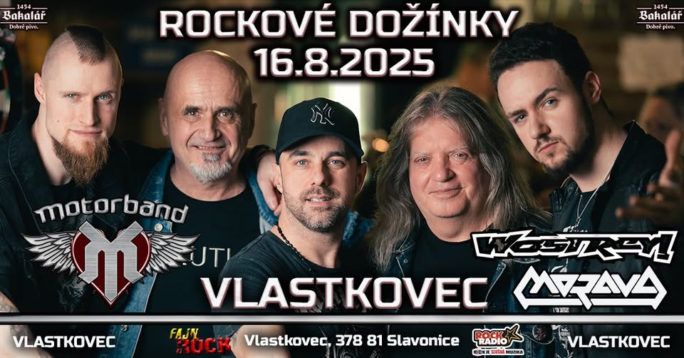 MOTORBAND+ MORAVA+ WOSTREY- Rockové dožínky VLASTKOVEC