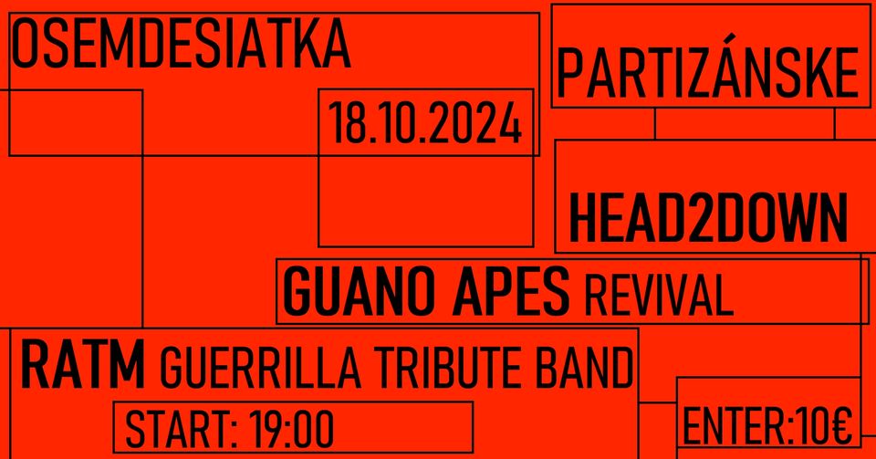 RATM gtb, GUANO APES rev & H2D / Partizánske 18.10.2024