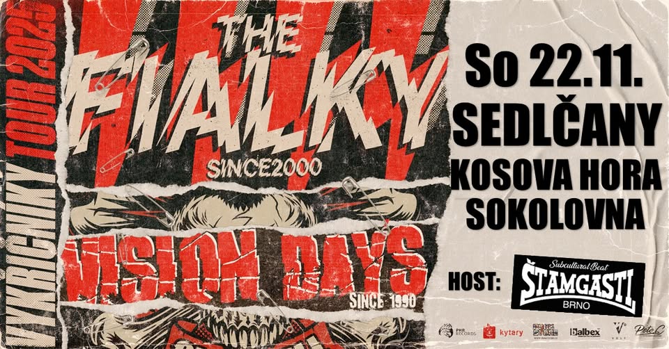 Vykřičníky tour 2025: The Fialky, Vision Days, Štamgasti - Kosova Hora, Sedlčany