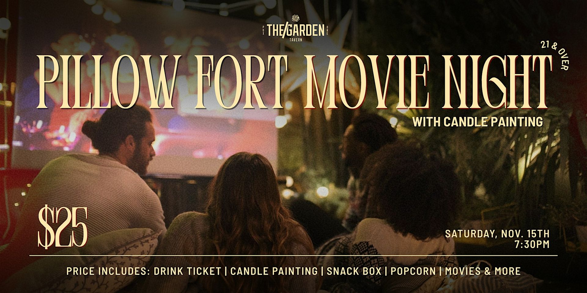 Pillow Fort Movie & Craft Night at The Garden Tavern (21+)