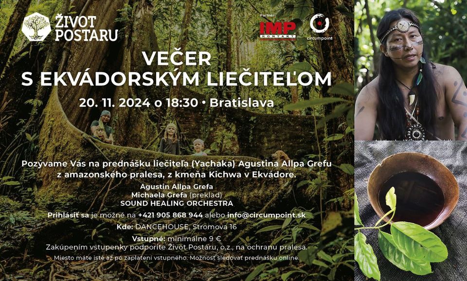 Večer s ekvádorským léčitelem Agustinem Allpa Grefou