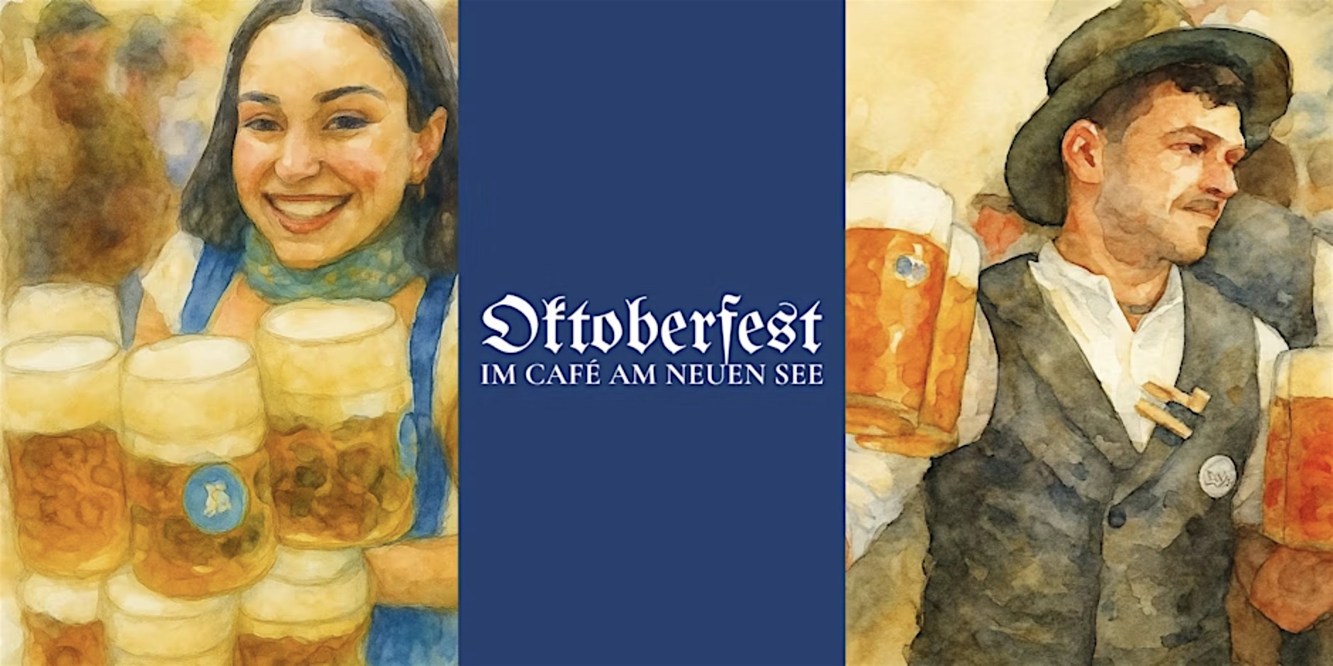 Oktoberfest in the café at Neuen See