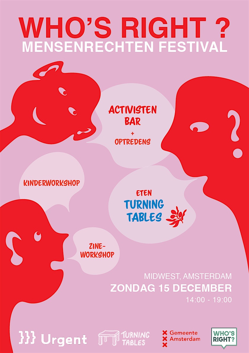 Community dinner TURNING TABLES x Who's Right? - Mensenrechten Festival