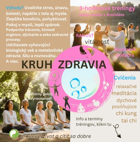 Kruh zdravia - 3 hodinový tréning tai chi, chi kung, meditácia v Bratislave