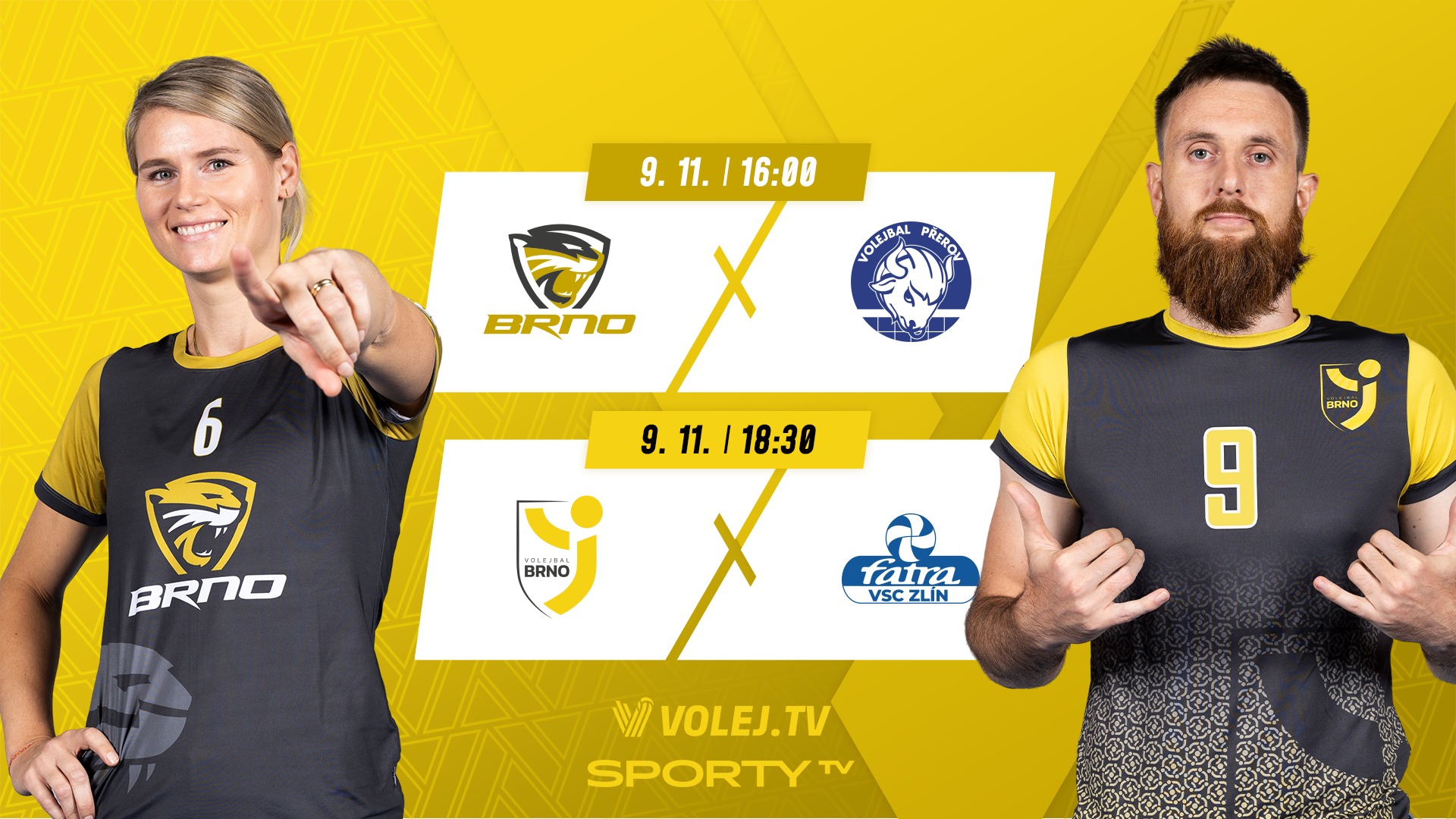 Volejbalový dvojzápas: ženy s Přerovem a muži se Zlínem