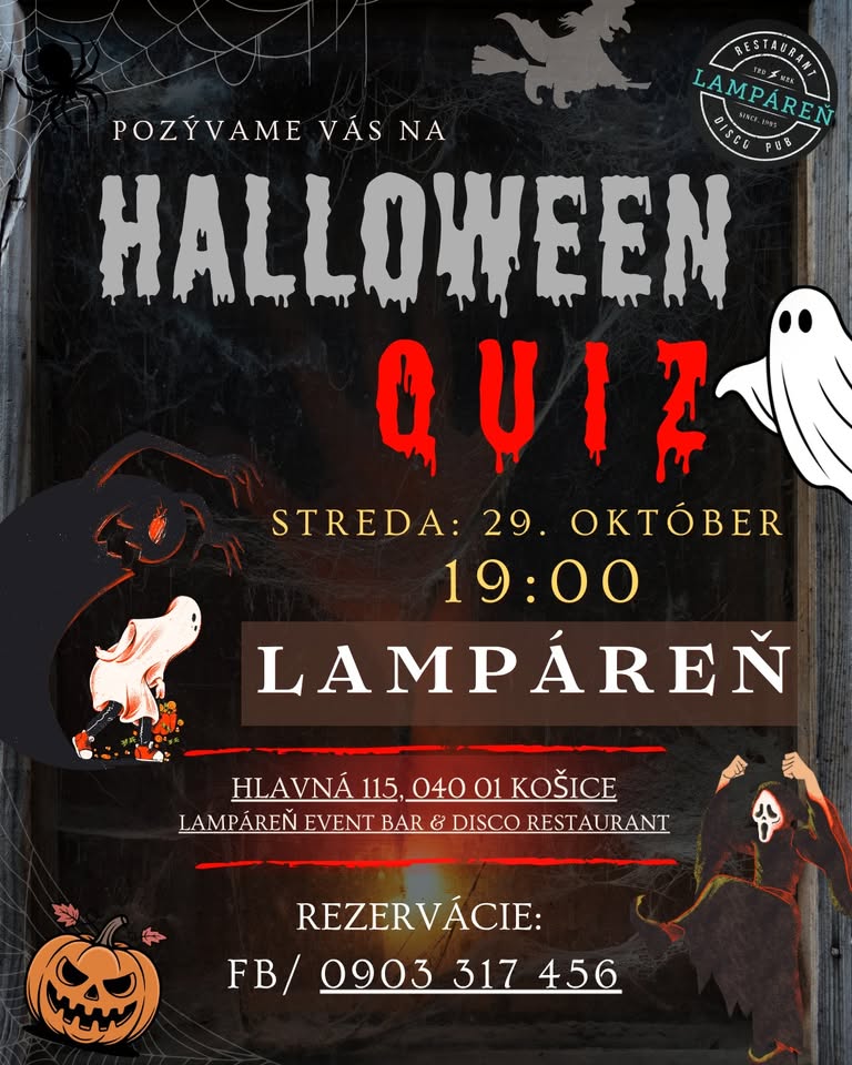 HALLOWEEN SPECIAL MEGAKVÍZ LAMPÁREŇ  !!! KAŽDÁ STREDA 19:00  Prosecco zdarma !!!