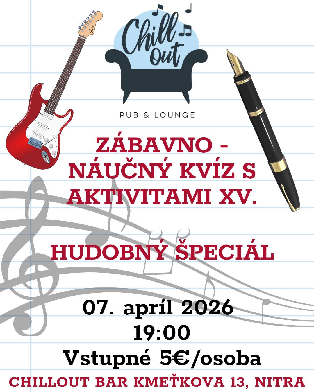 Chillout zábavno - náučný kvíz s aktivitami XV. "Hudobný špeciál"