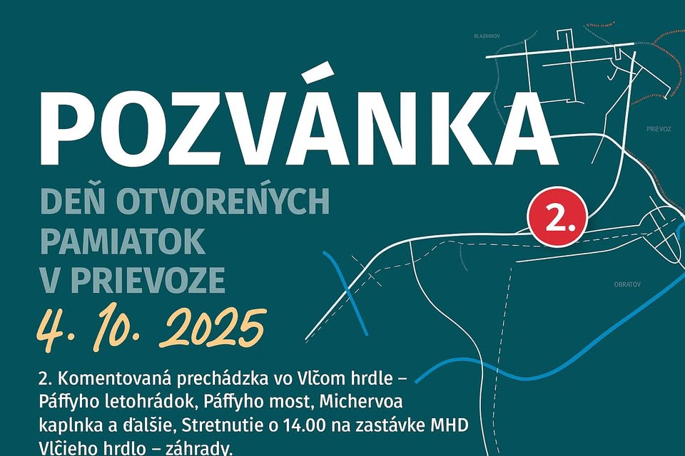 Vlčie hrdlo / Deň otvorených pamiatok v Prievoze 2025 - komentovaná prechádzka vo Vlčom hrdle