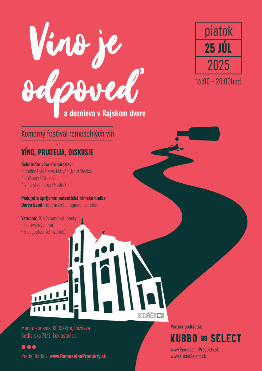 Víno je odpoveď a doznieva v Rajskom dvore 2025 - komorný festival remeselných vín