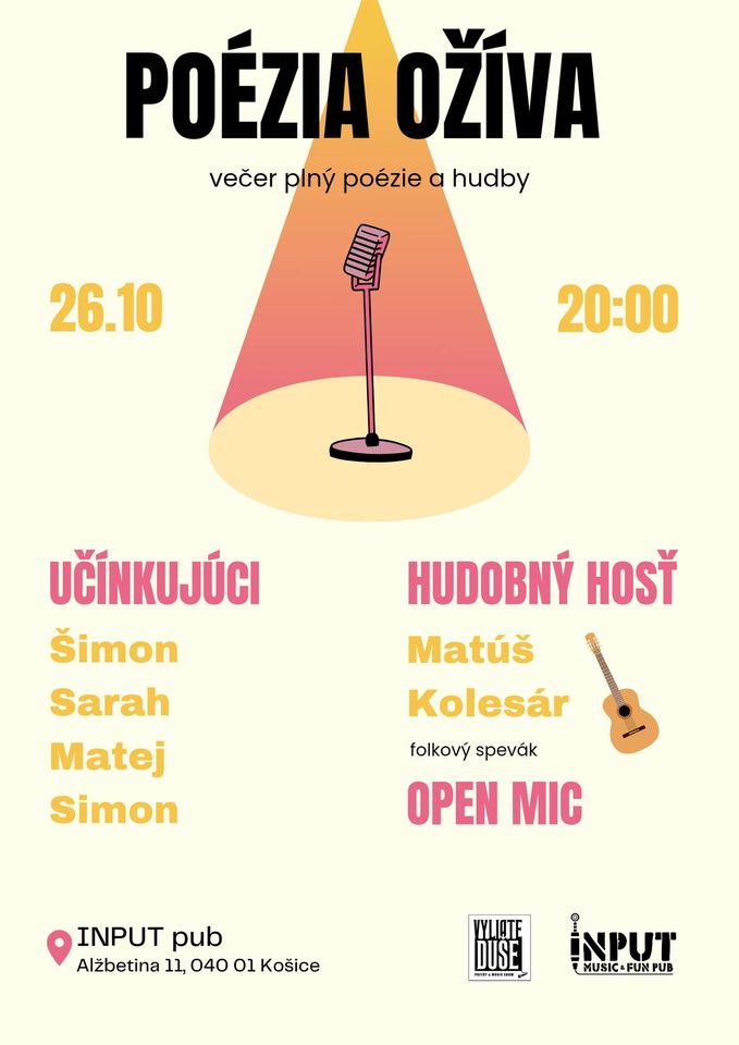 POÉZIA OŽÍVA | večer plný poézie a hudby