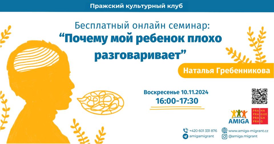 Семинар "Почему мой ребенок плохо разговаривает?"  /  Seminář "Proč moje dítě špatně mluví?"