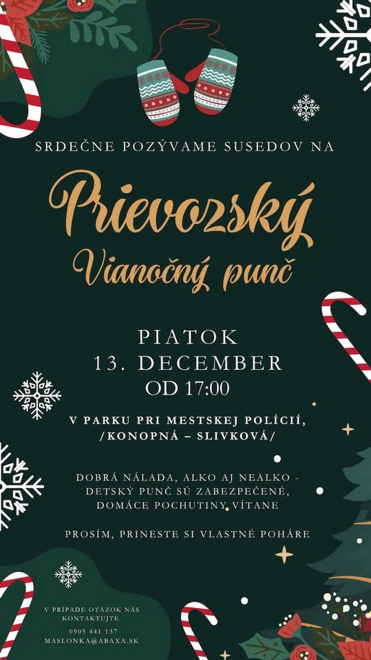 Vianočný 🎄 susedský punč v Prievoze
