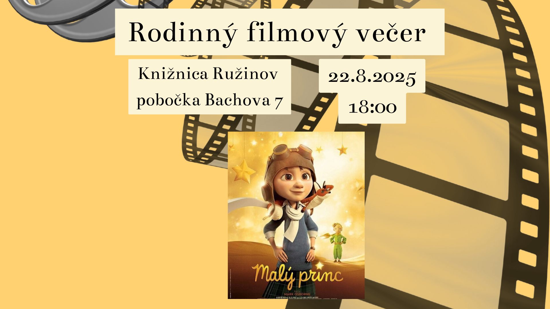 RODINNÝ FILMOVÝ VEČER V KNIŽNICI RUŽINOV