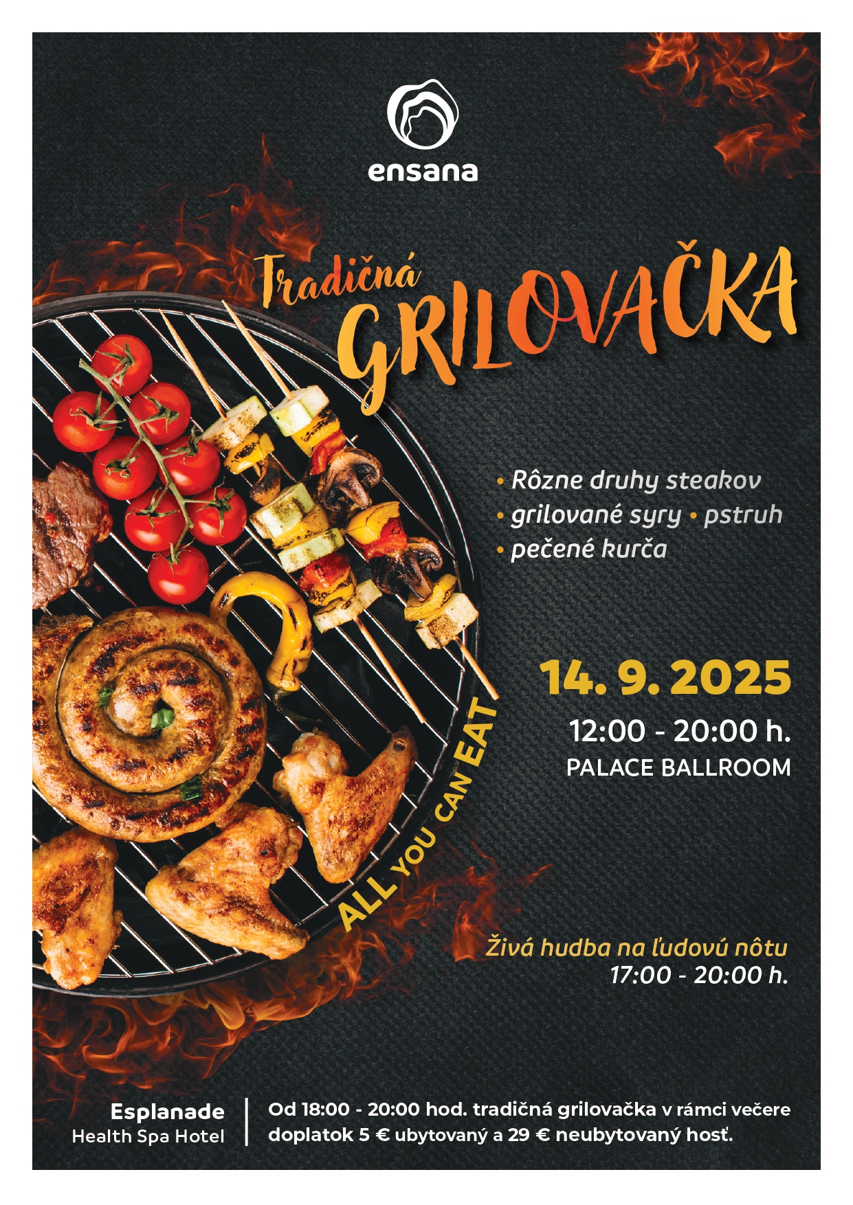Tradičná grilovačka v hoteli Esplanade