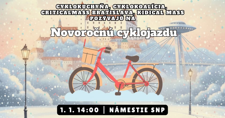 🚴‍♀️🎉  Novoročná cyklojazda v Bratislave 🚴‍♀️🎉