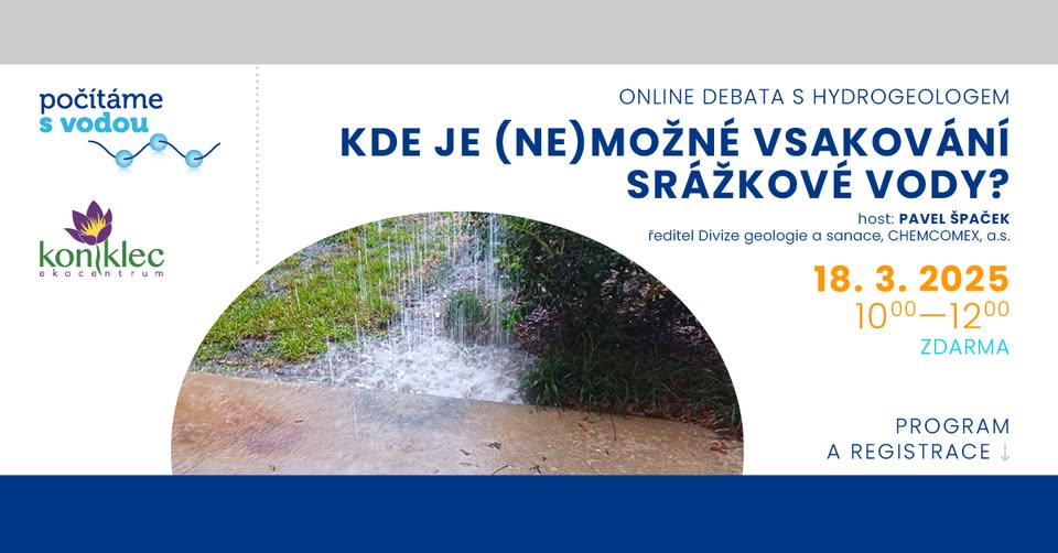 Kde je (ne)možné vsakování srážkové vody? Online debata s hydrogeologem