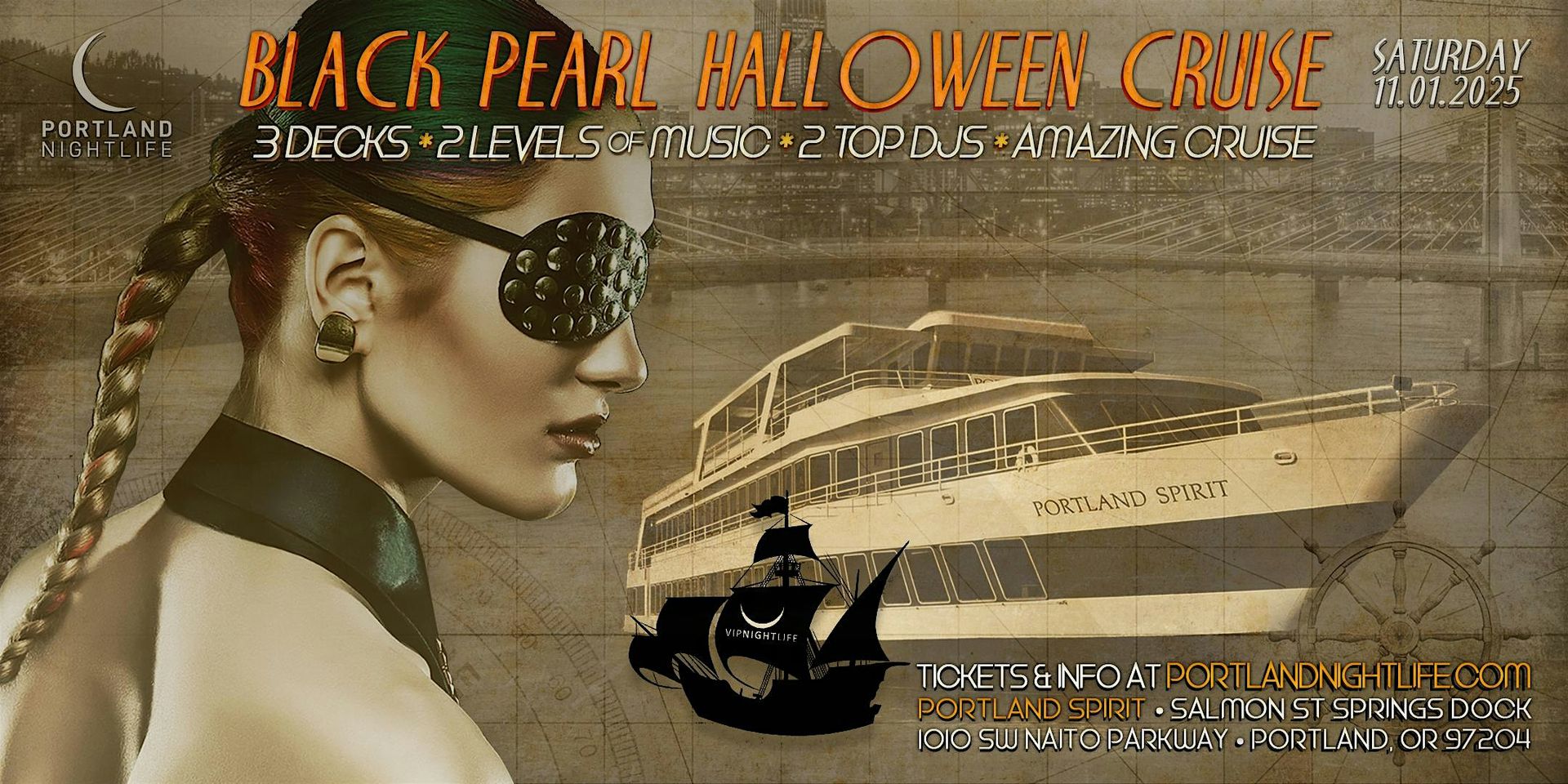 Portland Halloween Party Cruise | Black Pearl Yacht Party